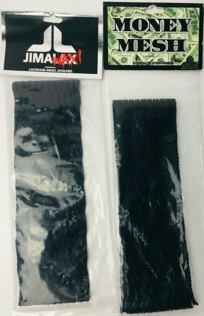 2 PACK - Jimalax Lacrosse LAX  Solid Money Mesh & MAX - BLACK