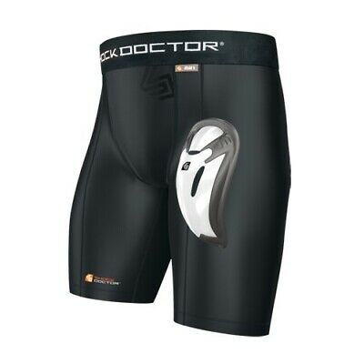 (Adult - Small, Black) - Shock Doctor Athletic Supporter, Compression Shorts