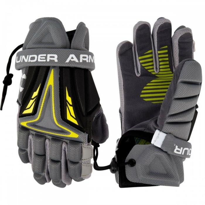 Under Armour Size Large Nexgen Lacrosse Gloves Protective Gear Gray/Black