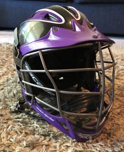 Cascade CPVS Black Purple Lacrosse Helmet XS-R Adjustable SPR Fit Gray Mask
