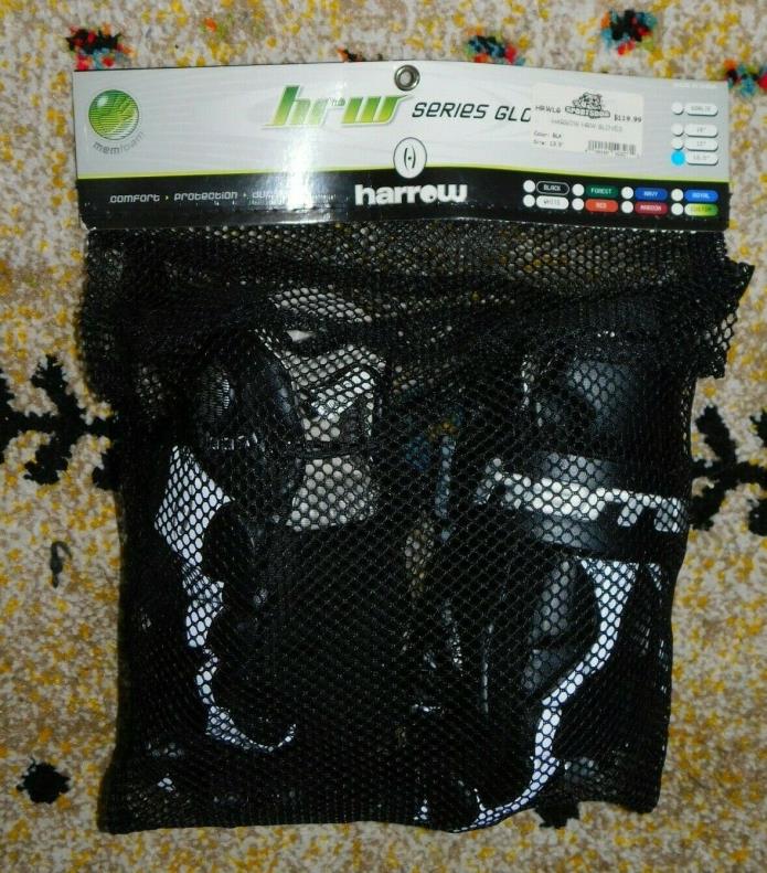 Harrow HRW Lacrosse Gloves Size 13.5 Black & silver NEW RV $120