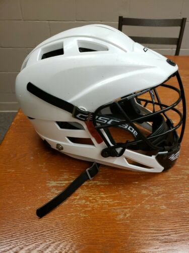 CASCADE CS WHITE YOUTH Lacrosse Helmet w/ Chin Strap OSFM up to 21