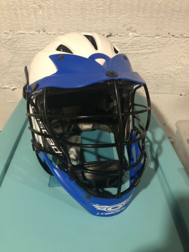 Cascade CPX Lacrosse Helmet with Chin Strap BLUE & White - Black Mask