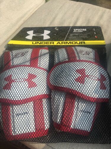 UNDER ARMOUR SPECTRE ARM GUARD  WHITE RED NEW  ADULT LARGE