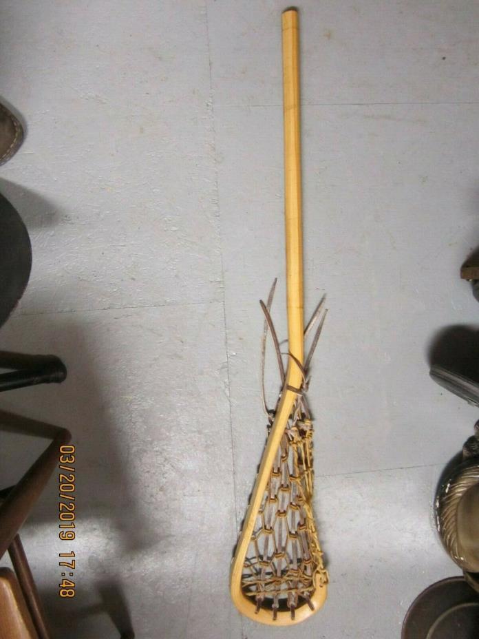 Lacrosse Stick Handmade Rawhide & Leather VG Condition Sports Memorabilia