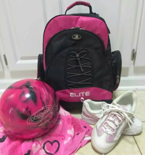 Elite Bowling Elite Ace Single Roller - Black/Pink Bowling Bag+S 7m Shoes+Ball