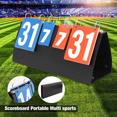 Portable 4-Digit Scoreboard Tabletop Multi Sports Basketball Scorer Tennis USA