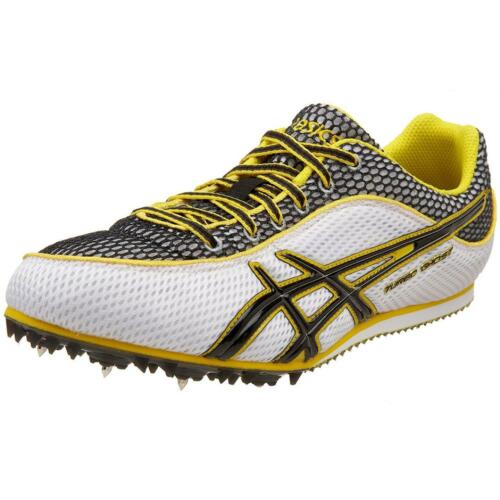 ASICS G003N 0190 MEN'S TURBO GHOST 3 TRACK SPIKES RUNNING SHOES WH/BK/YL 6.5