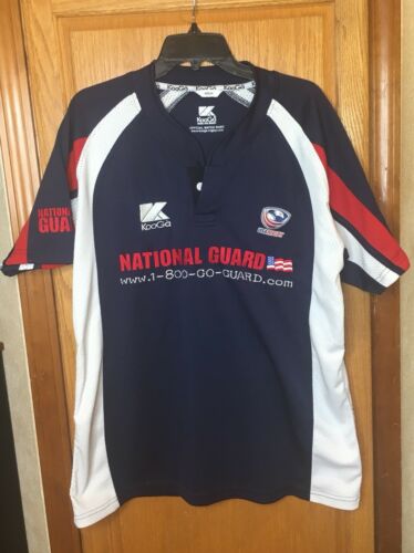 Mens Embroidered Kooga Team USA Nat'l Guard Navy Rugby Jersey Sz M