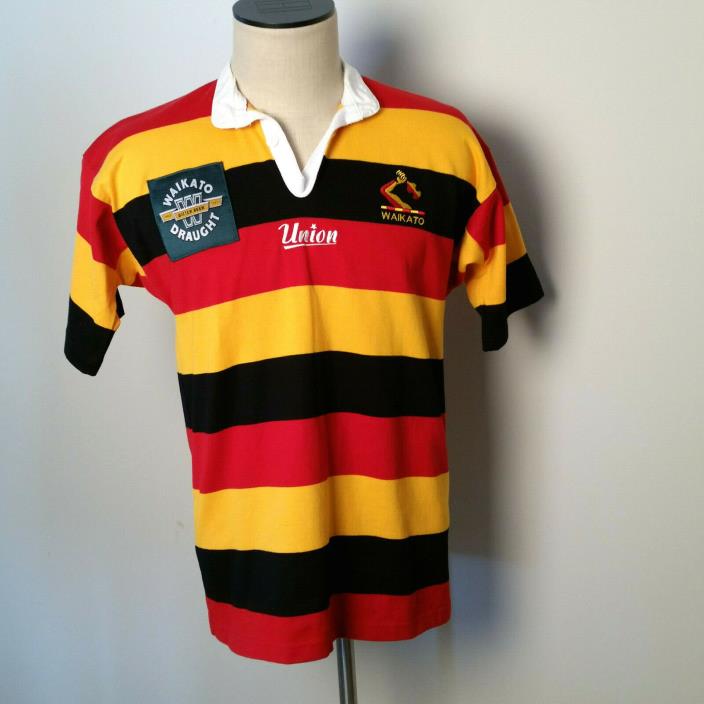 WAIKATO New Zealand Vintage WRU Union Rugby Shirt Jersey Short Sleeve Stripe Med