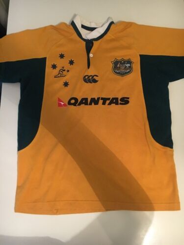 CANTERBURY B59 Mens Wallabies Australia Authentic Rugby Sewn Shirt/Jersey Sz L