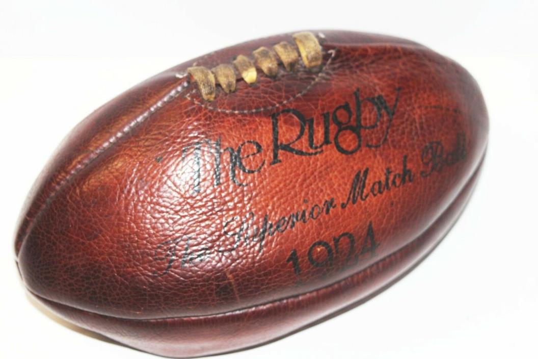Vintage The Rugby Superior Match Ball 1924 Leather J Salter & Son London 1884