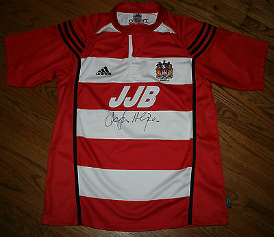 Wigan Warriors Rugby League Signed Adidas Jersey shirt JJB Tesco soccer Men L