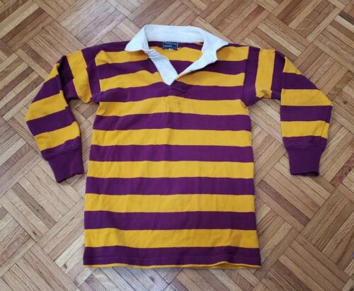1960s Vintage BUKTA Conqueror Rugby Jersey Shirt Size 34-Burgundy & Gold ENGLAND