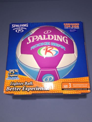 Spalding Rookie Gear Soccer Ball - Purple/Blue Size 3 - Designed for Kids - NEW