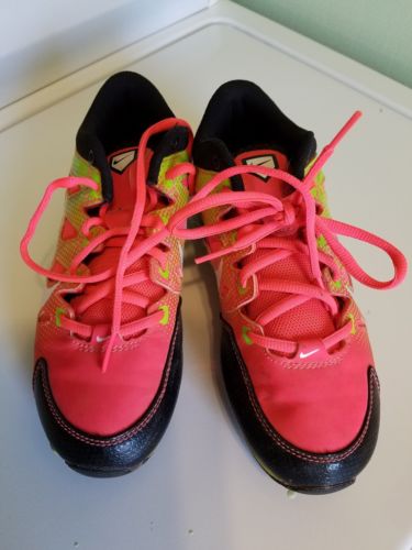 nike soccer cleats shoes black neon green orange size 3Y boys girls youth kids