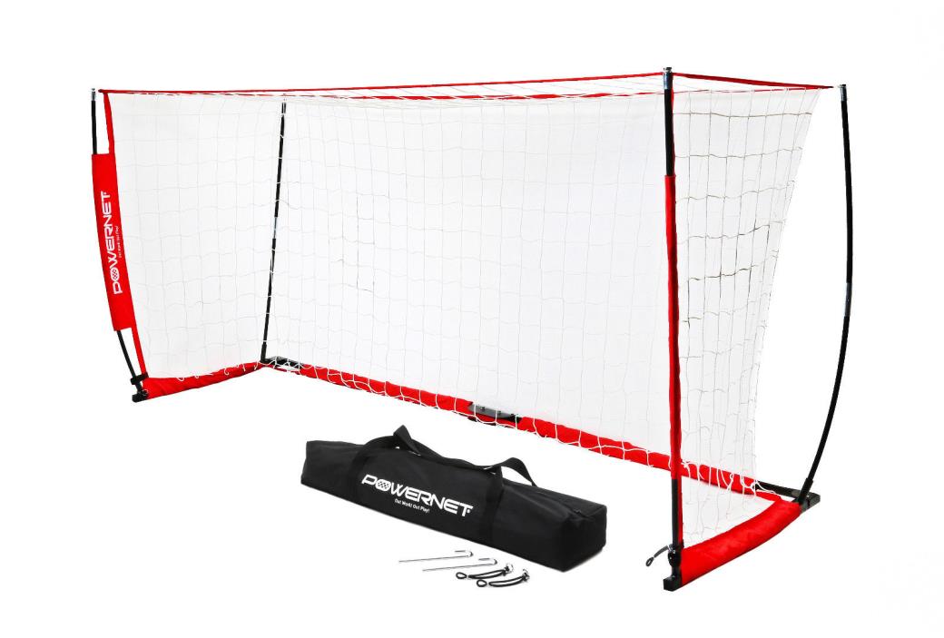 PowerNet Portable 12x6 Soccer Goal Practice Training Net w/ Carrying Bag