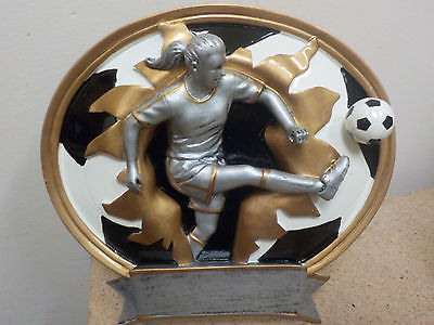 Female soccer trophy award, stand or hang, engraving included, 7.5