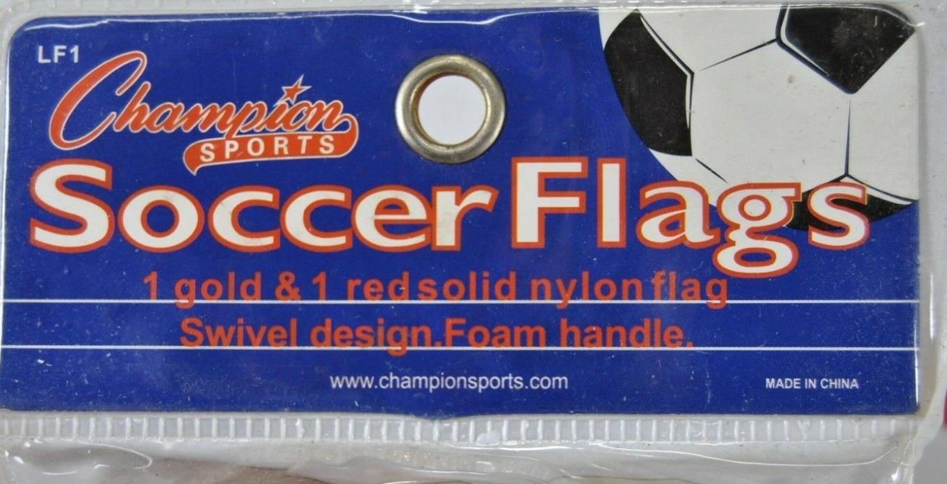 Champion Referee Flags for Soccer 1 Gold 1 Red Solid Nylon Swivel Design FH