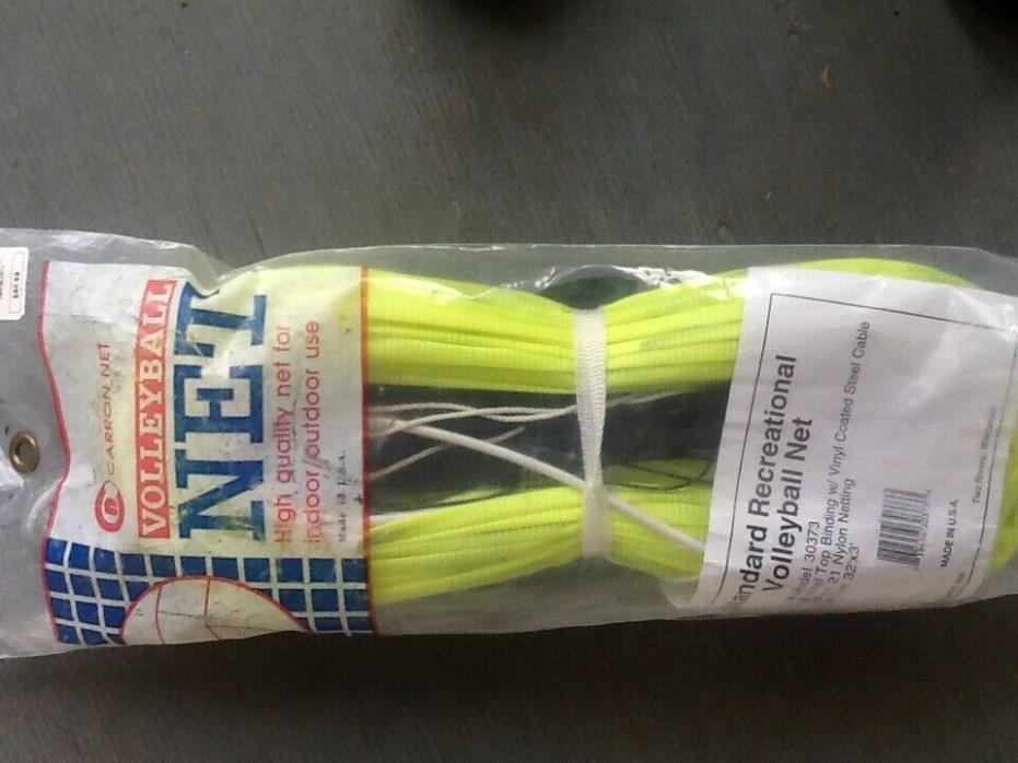 CARRON VOLLEYBALL NET MADE IN USA NEW  INDOOR OUTDOOR VINYL COATED STEEL CABLE