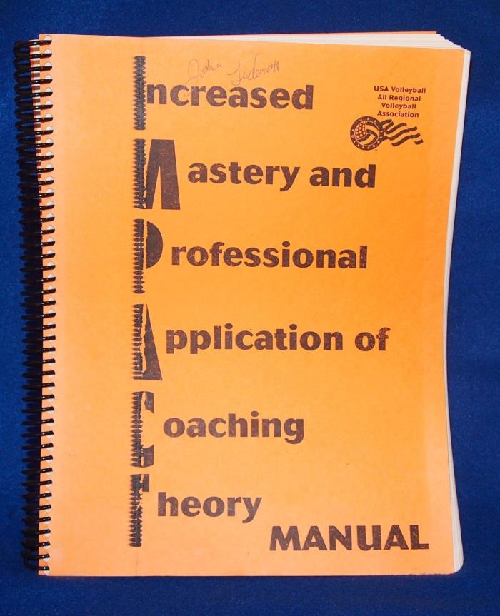 Volleyball Coaching Manual USA 1998