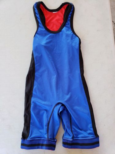 Cliff Keen Reversible Red and Blue Wrestling Singlet, Size Youth Large