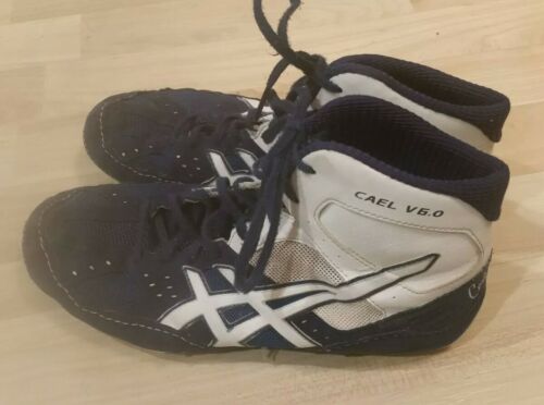 Asics Wrestling Shoes, Cael V6.0, Men's Size 8, Blue and White
