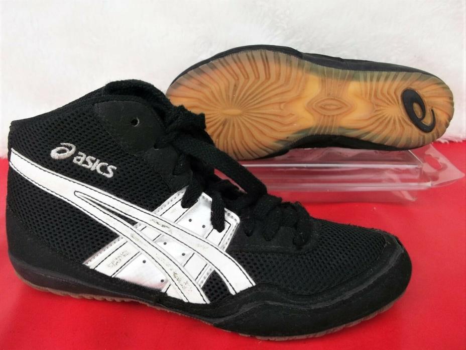 Asics Matflex 2 Youth Sz 4 Black C921Y Wrestling Shoes Lace Up Mat. Exc.cond.
