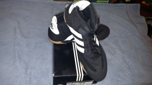 Vintage New in Box Adidas Mat Hog  Black/White Wrestling Shoes Size 7.5 7 1/2
