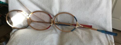 ***Lot of 3 Vintage SPALDING CHAMPION Wooden Badminton Racquet.***