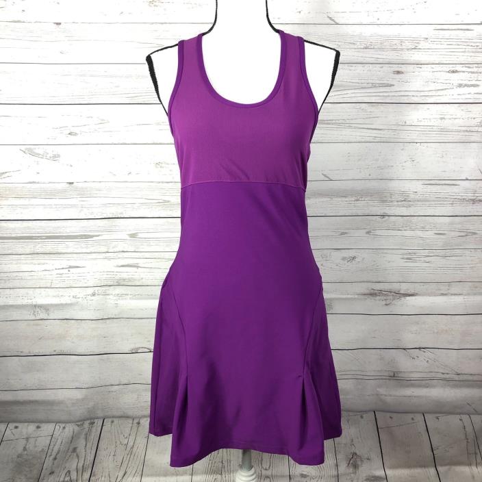 Athleta Womens Lite Bright Tennis Dress Size Small Razzle Purple Back Pockets
