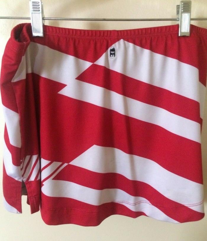 Women's Tennis Skirt Red & White Skort by Duc Sport Medium