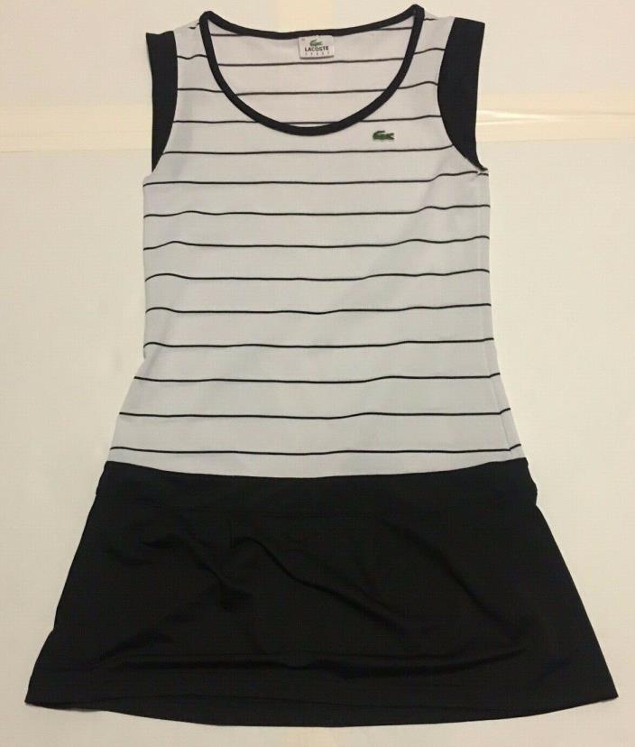 Lacoste Sport White Black Striped Tennis Outfit Skirt Womens Size 36
