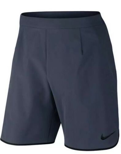 NIKECOURT FLEX MENS SZ MEDIUM 9” TENNIS SHORTS THUNDER BLUE/BLACK 728980-471