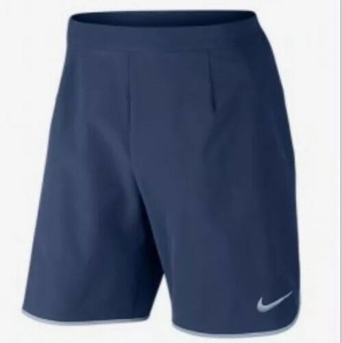 NIKECOURT FLEX MENS SZ MEDIUM 9” TENNIS SHORTS COASTAL BLUE /GREY 728980-423