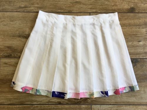DARLYN DESIGNS Womens Pleated Tennis Golf Running Mini Skirt, White size 12