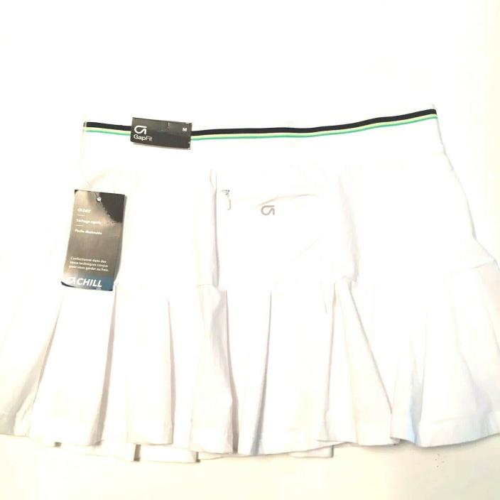 GapFit L Tennis Skirt in Sprint Tech White Pleated Size Medium
