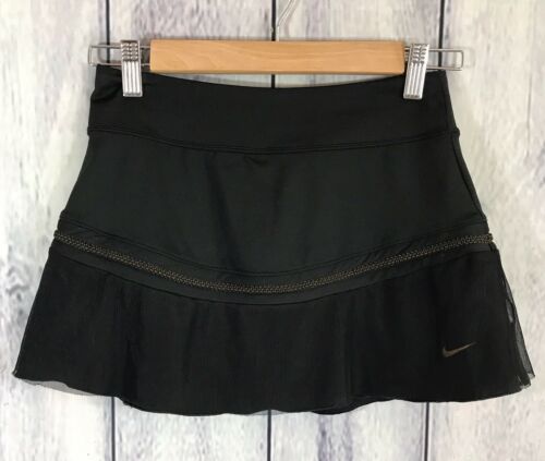 Nike Dri-Fit Womens Skorts Size Medium Black Mesh Toile Overlay