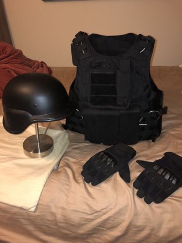 Military Tactical Vest+Helmet+Gloves