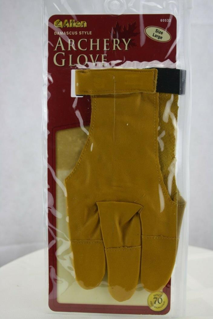 Allen Damascus Style 3-Finger Archery Glove, Size Large in Tan | 60532
