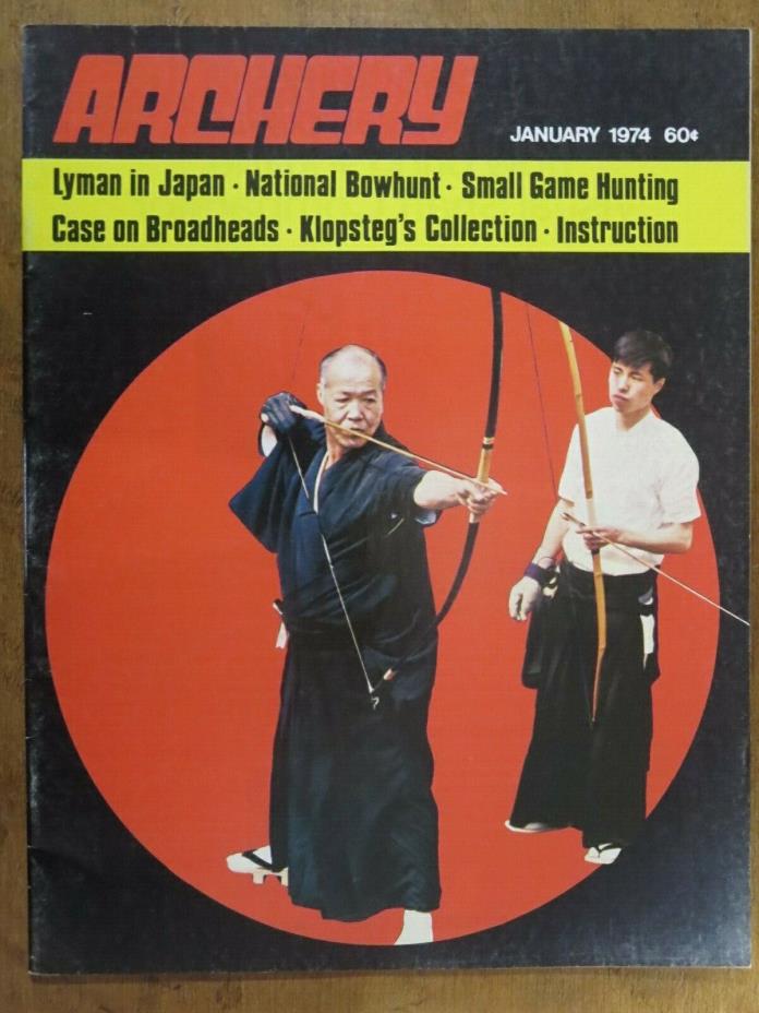 Archery Magazine January 1974 Japanese Archery on cover broad head collecting in