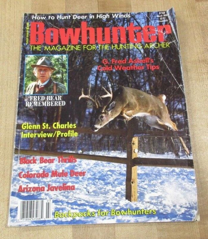 Bowhunter Magazine March 1990 Fred Bear Remembered Vintage Archery >