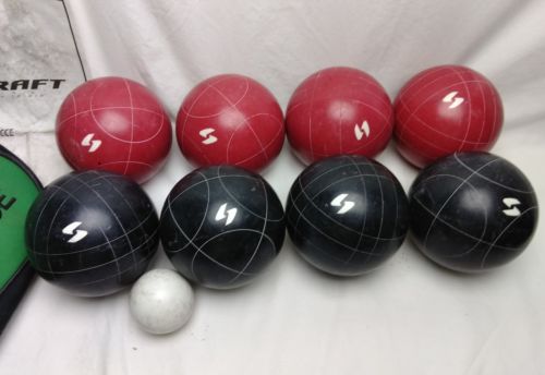 Vintage Sportcraft Bocce Ball Set With Bag & Instructions 8 balls and pallino