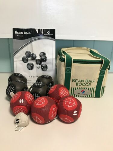 Bean Ball Bocce Ball Set Indoor Outdoor 9 Balls Instruction Case Sportcraft Game