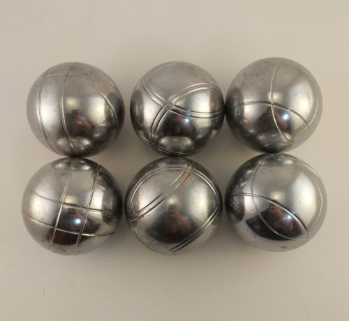 Vini Sport Petanque Bocce Boules Game 6 Steel Chrome Metal Balls