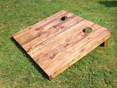 All American Tailgate Stained Wood Slat Cornhole Board Set of 2