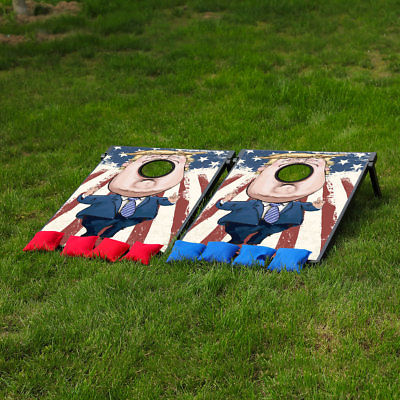 Festival Depot Donald Trump Bean Bag Toss Game and Tic Tac Toe Cornhole