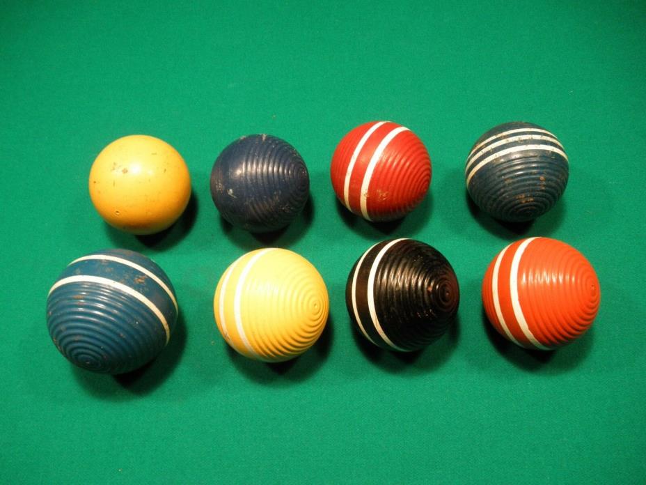 8 vintage wood croquet ball assortment