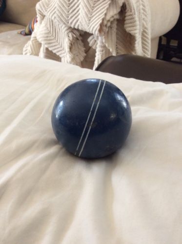 Vintage 3” Croquet Ball Smooth Finish 2-stripe Blue