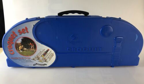 #02045 Sportcraft Gamelife 6-person Lawn Croquet Set w Blue Carry Case